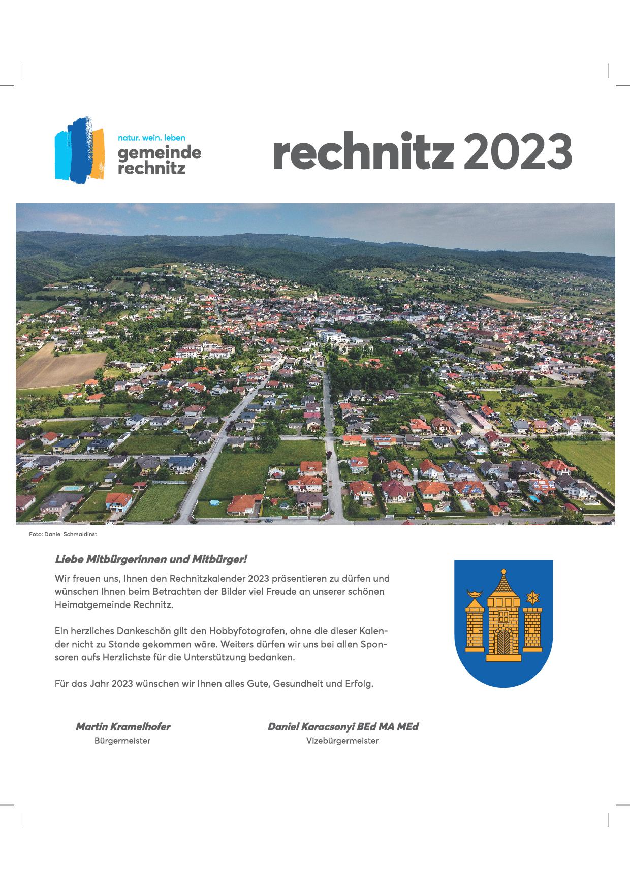 RechnitzKalender 2023 Gemeinde Rechnitz