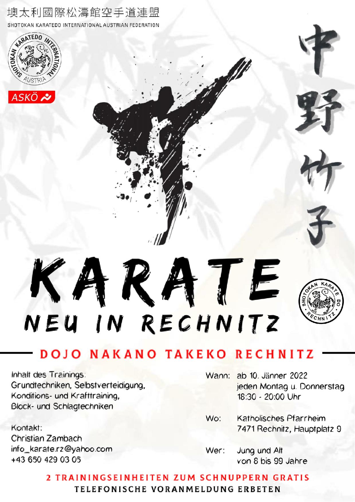 Traditionelles Shotokan Karate Gemeinde Rechnitz